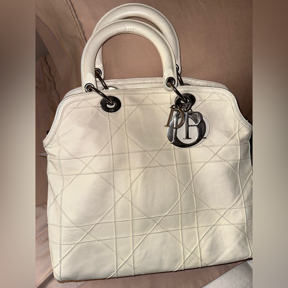 Lady Dior White 🤍✨🤍 Large Purse - Picture 1 of 13
